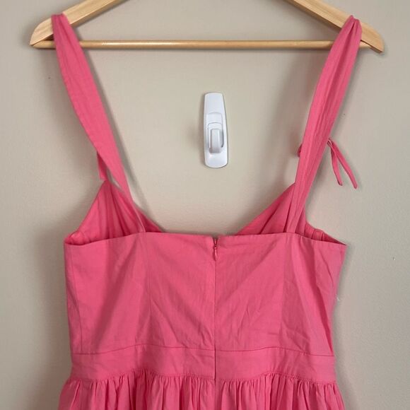 Revolve Tularosa Poppy Bustier A-Line Midi Dress in Watermelon Pink Size Medium - Picture 9 of 12
